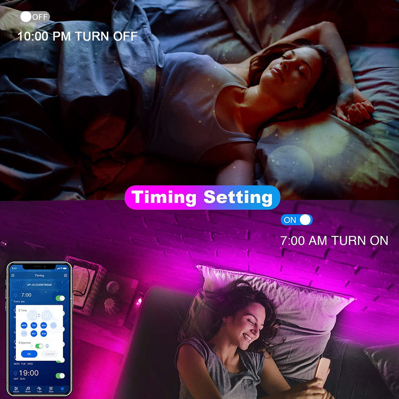 [AUSTRALIA] - dalattin Led Lights for Bedroom 200ft, Smart Led Strip Lights with App Control Remote, RGB LED Light Strips, 24V Led Strip Lights for Room Decoration Party, Festival Decor(2 Rolls of 100ft) 200FT(Bluetooth) 