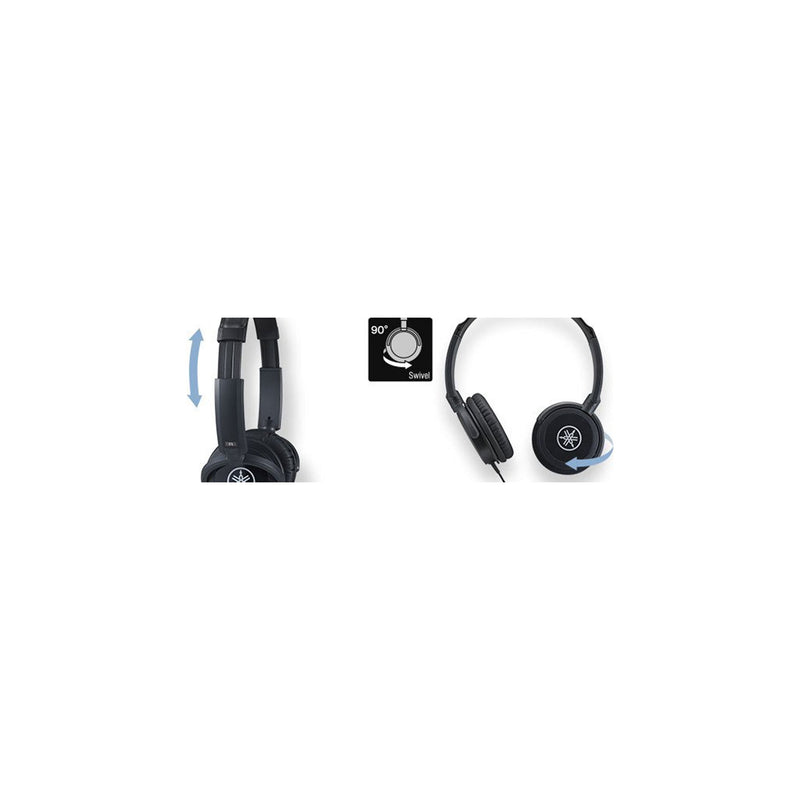 Yamaha HPH-100 Headphones, Quality Sound and deep bass, Over The Ear, Wired Musicians Headphones, in Black Single