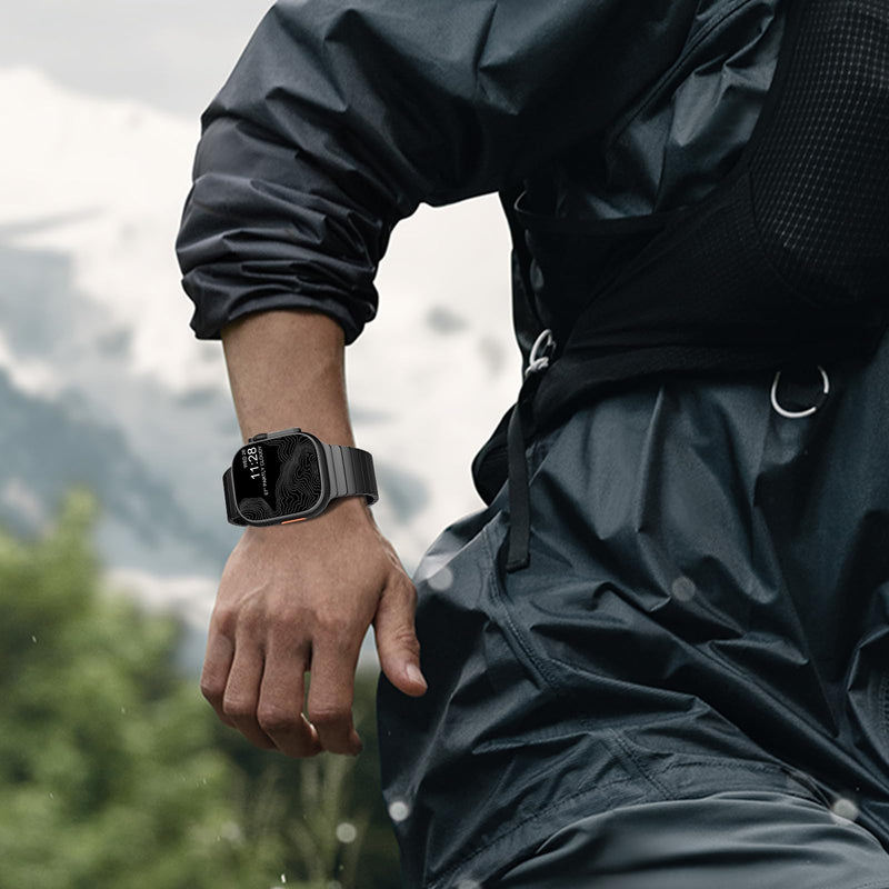 NewWays Titanium Link Bracelet Band for Apple Watch Ultra 3 2 1, Series3-11 | Premium Titanium, Lightweight Comfort, Exceptional Strength, Skin-Friendly, Built to Last Black Grade 2 Titanium 42mm(Series 3)/44mm/45mm/46mm/49mm