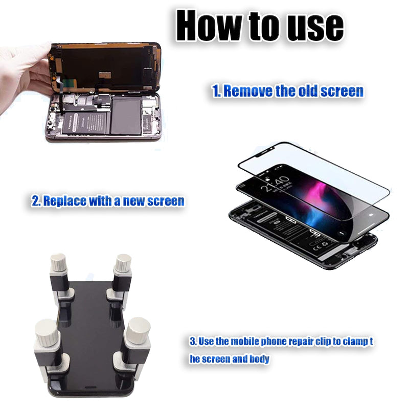[AUSTRALIA] - Kaisi Phone Screen Repair Tools Adjustable Fastening Clamps Clip Tools Compatible for Fixing Screen Uplift Cell Phone, iPhone, Samsung, iPad, iPod, MacBook, Laptops, Tablets, LCD Screen, 4 Pack 