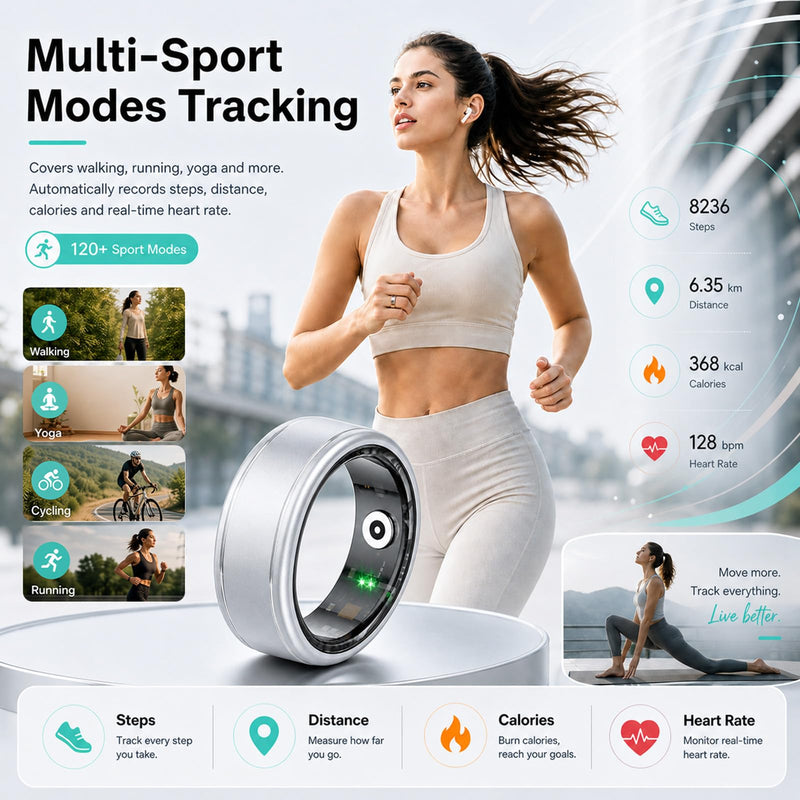 Smart Ring for Women & Men, IP68 Waterproof Fitness Tracker Ring with Heart Rate, Blood Oxygen & Sleep Monitor, Health Tracker Ring Compatible with iOS & Android, No Subscription Fee #7