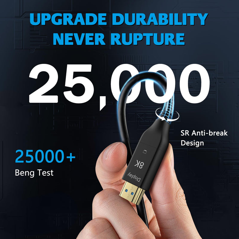 8K HDMI Fiber Optic Cable Long 2.1 164FT/50M, Unidirectional 48Gbps High Speed Optical HDMI Cord 8K@60Hz 4K@120Hz eARC HDR10 HDCP 2.2/2.3 for TV/Projector/PS5/Xbox/Soundbar