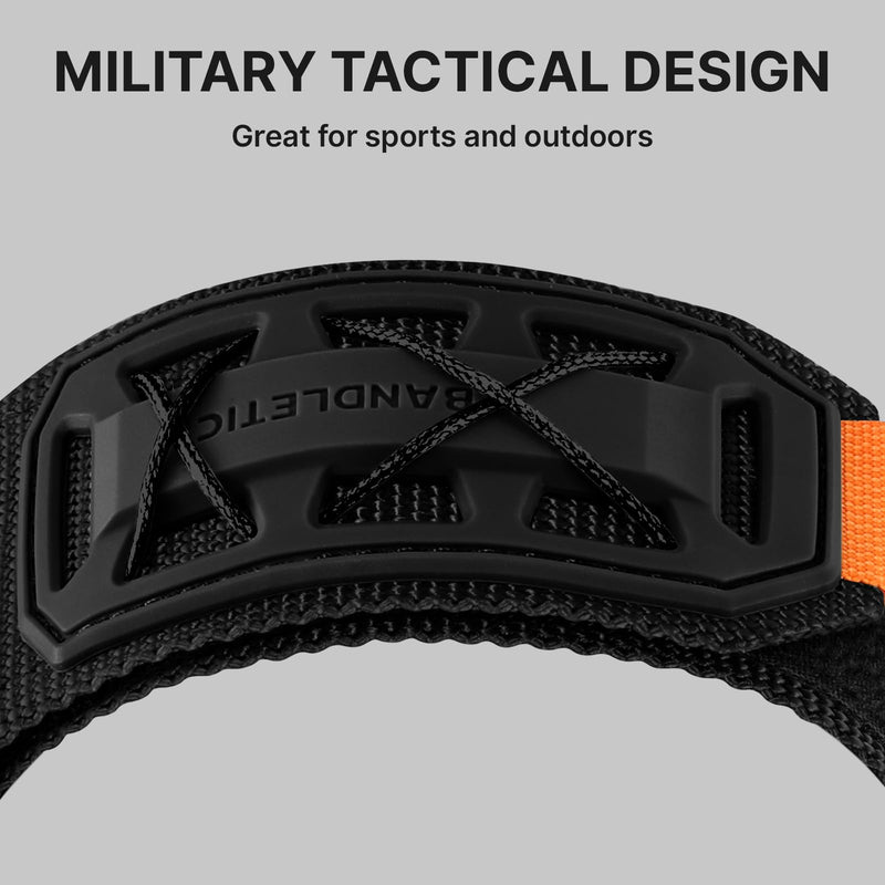 Bandletic 26mm Quick Fit Watch Band Compatible with Garmin Fenix 7X 6X Pro | Nylon Strap Replacement for Fenix 8 51mm/5X Plus/3 HR/Instinct 2X Solar 3 50mm/Enduro/Tactix/Epix Pro2/Quatix 8 51mm/D2 Black 26mm - Large (7.1"-7.9")
