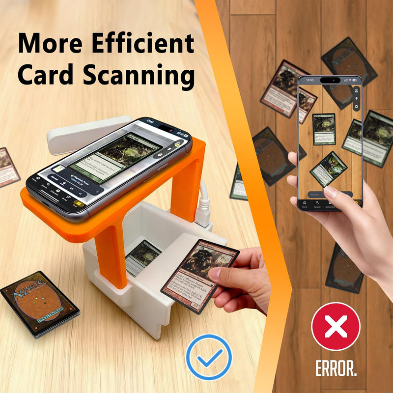 [AUSTRALIA] - Card Scanner - MTG Trading Card Standwith LED Light & Magnetic Base, Compatible with ManaBox App for Quick Scan & Price Check (Unsleeved Cards) 
