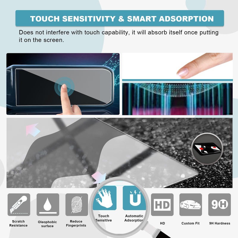 CDEFG for 2024 Wrangler JL 12.3-Inch Screen Protector for 2024 Wrangler Rubicon Sahara Sport S Sport Willys Tempered Glass Screen Protector Foils Navigation Radio Touch Screen Display Screen Glass Protector for 2024 Wrangler 12.3IN