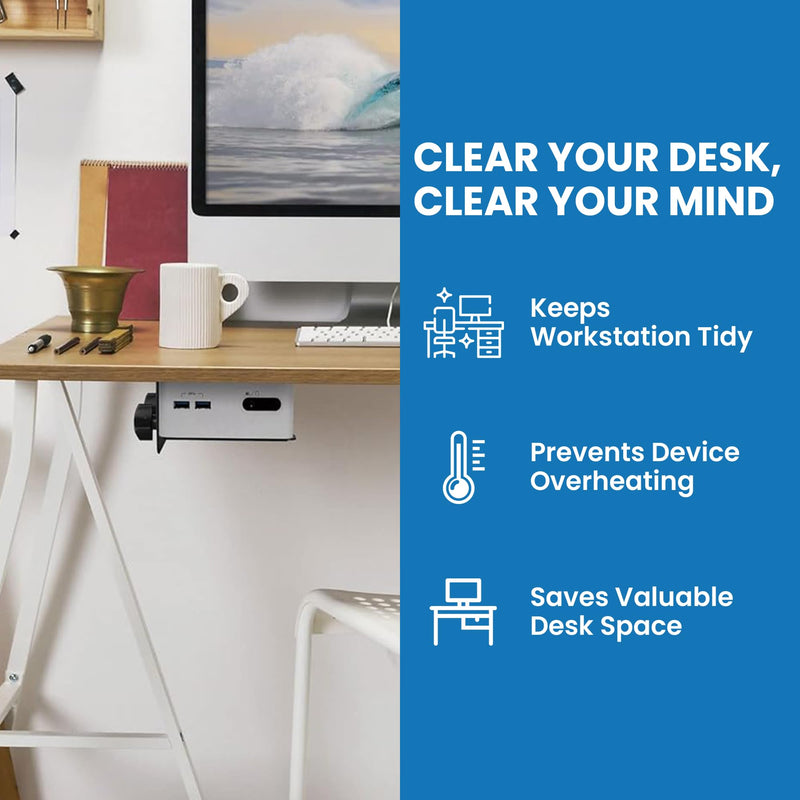 Mount-It! Adjustable Thin Client Mini PC Mount – Under Desk, Wall, Pole, or VESA Monitor Stand – Fits Mac mini, Small CPUs, Thin Clients, Docking Stations – Holds 11 lbs 0.67” - 2.8”