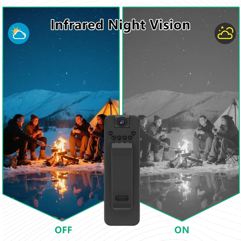[AUSTRALIA] - 64GB Wearable Camera, Body Camera with Audio and Video Recording, 1080P Mini Portable Action Cam with 180° Rotating Lens & Night Vision for Police Law Enforcement, Cycling, Motorcycle, Sports, Travel 