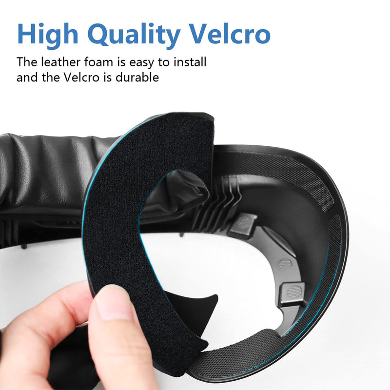 AMVR Face Cover for Pico 4/Pico 4 Ultra, Resilient Vent Leather Face Pad Replacement Soft Facial Cushion Interface Bracket Set Washable Lightproof Comfortable VR Accessories（Black, 3-in-1） 12MM