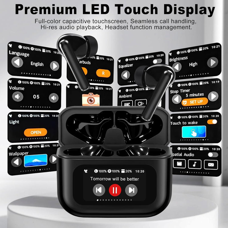 Wireless Bluetooth Earphones, AI Bluetooth Wireless Earbuds, Active Noise Cancelling Earphones, Real-time Translation Earphones, high Fidelity Sound Quality Function White band translation
