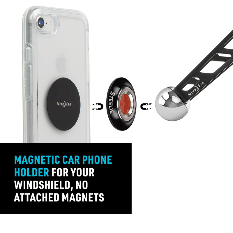 Nite Ize Steelie Windshield Kit - Magnetic Cell Phone Holder for Car Accessories - Sturdy Car Windshield Mount for Cell Phones - Orbiter