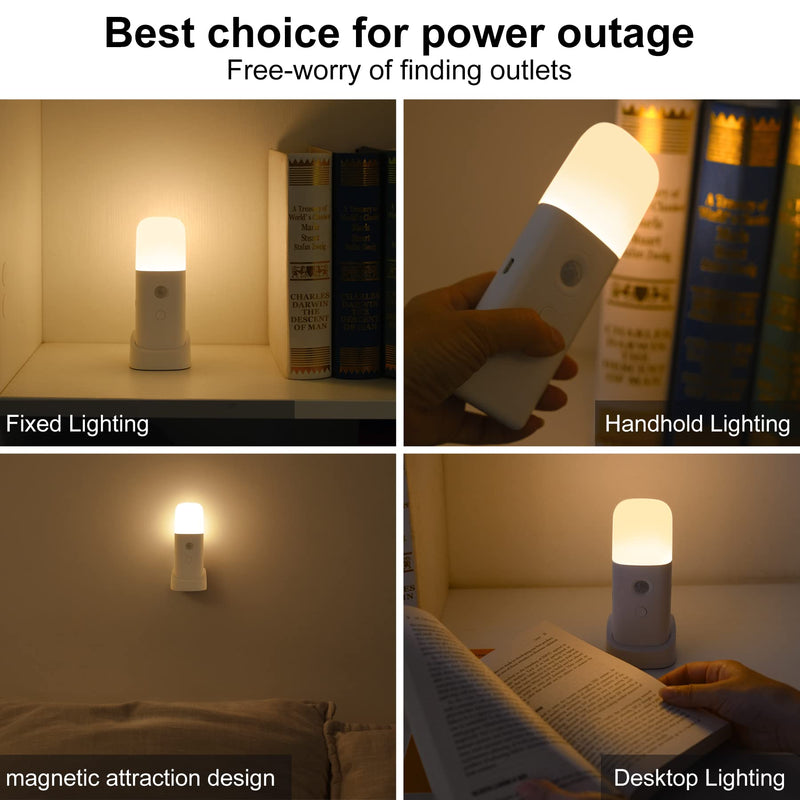 [AUSTRALIA] - YELKO Motion Sensor Night Light, 2000mAh Rechargeable Night Lights Battery Powered, PortableＤimmable Nightlights with 5 Brightness Levels for Kids,Adults (Warm White 2Pack) Warm White Two Pack 