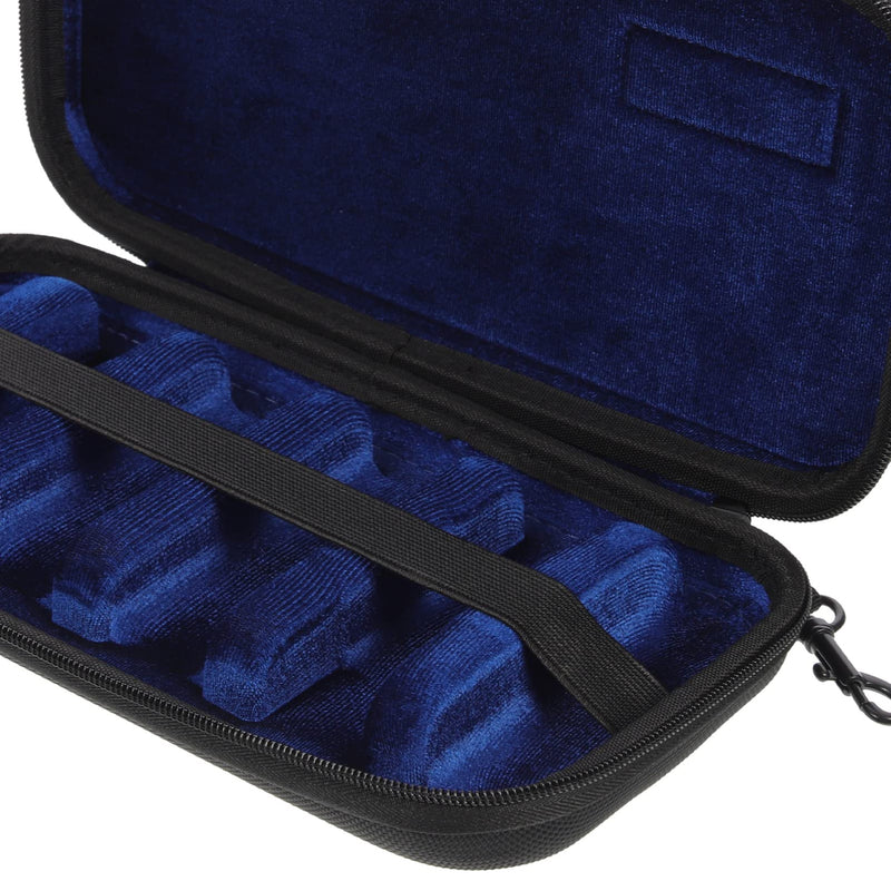 Vaguelly Saxophone Mouthpieces Case, Superior Oxford Cloth Clarinet Mouthpieces Case,Blue Velvet Lining,Multi Space Woodwind Case Storage Bag