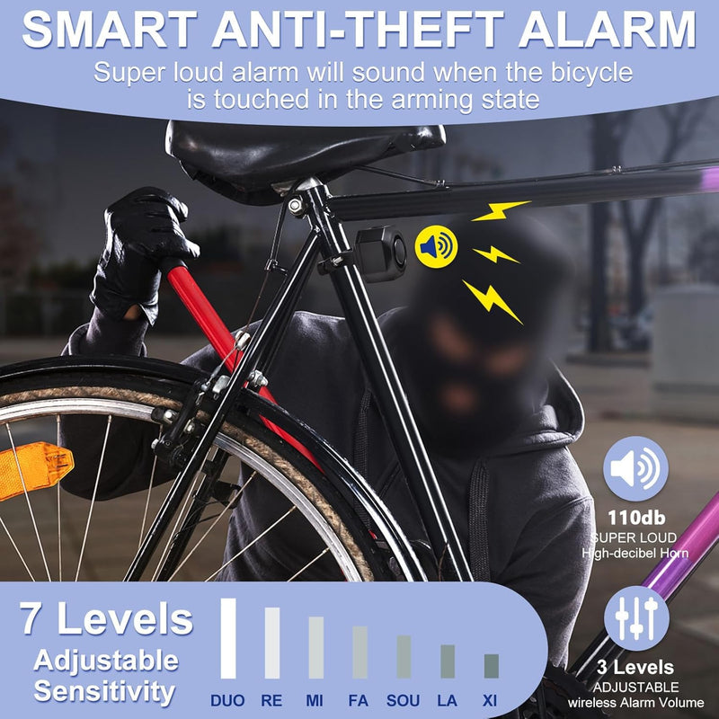 [AUSTRALIA] - Bike Horn Electric Vehicle Alarm Wireless Vibration Alarm System with Motion Sensor Waterproof Rechargeable Antitheft Alarm for Ebikes Bike Scooter Car (SF32 Alarm one Pack) SF32 Alarm one pack 