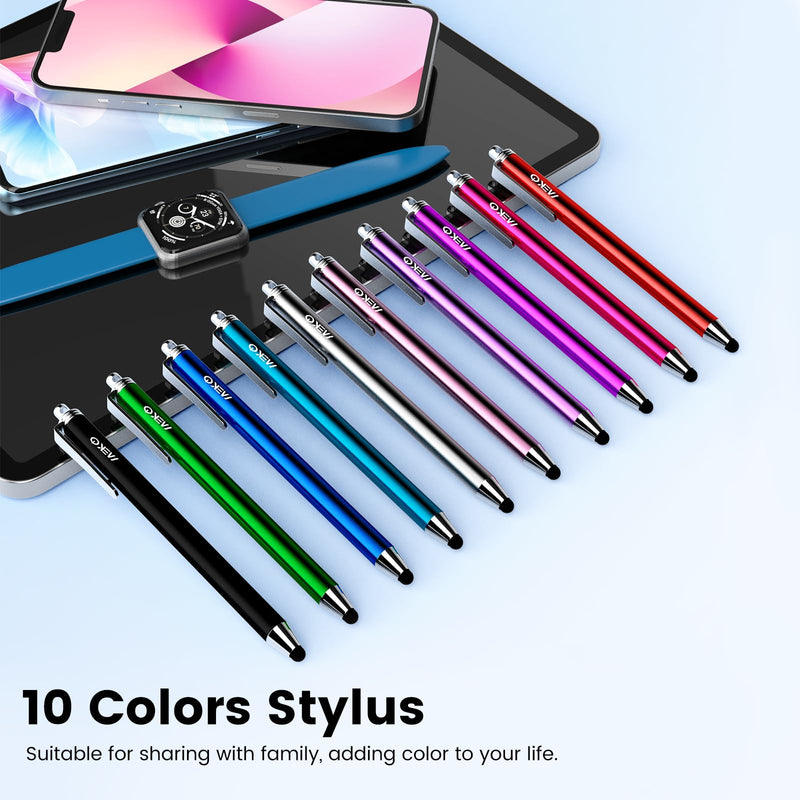 Stylus Pens for Touchscreens, MEKO 10 Pack 0.24" High Precision Replaceable Thin Tip Stylus with 20 Pcs Replacement Tips for iPad iPhone Tablets Smartphone&All Universal Touch Screen(10 Stylus+20Tips)