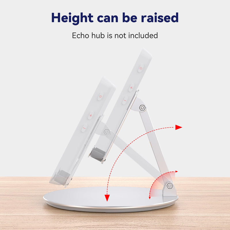 Elevated Stand for Echo Hub, Rotatable Tilt Stand for Alexa Hub, Echo Hub Table Stand, Aluminum Stand Holder for Echo Hub, No Need Mounting Silver