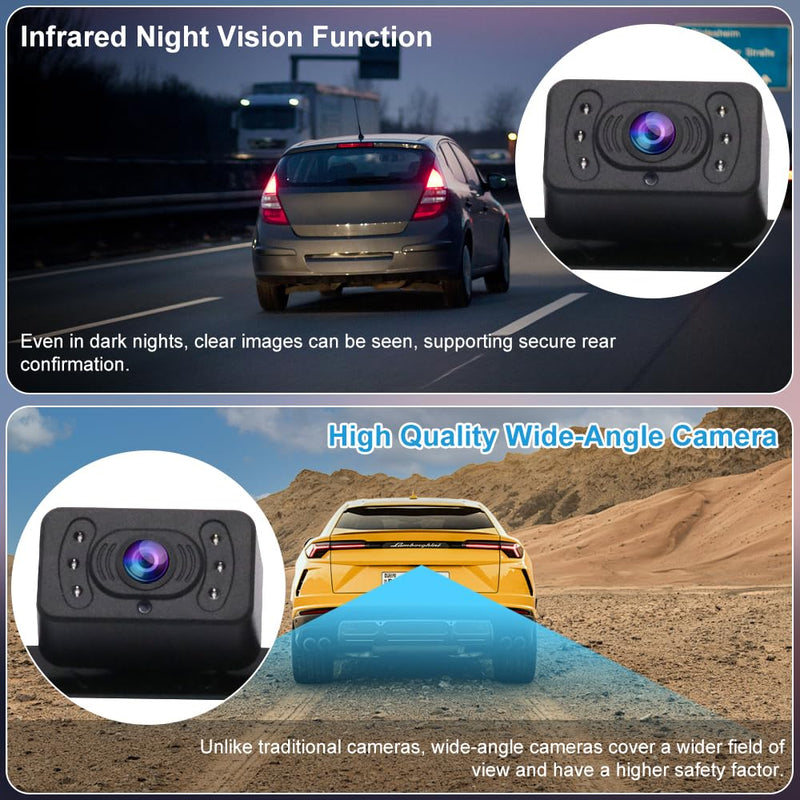 Wireless Backup Camera System Kit 5 Inch HD 1080P | Digital Signal Transmission, IP69 Waterproof Night Vision Rear View Reverse Camera for Car Pickup Truck RV Camper Van 5 Inch Wireless