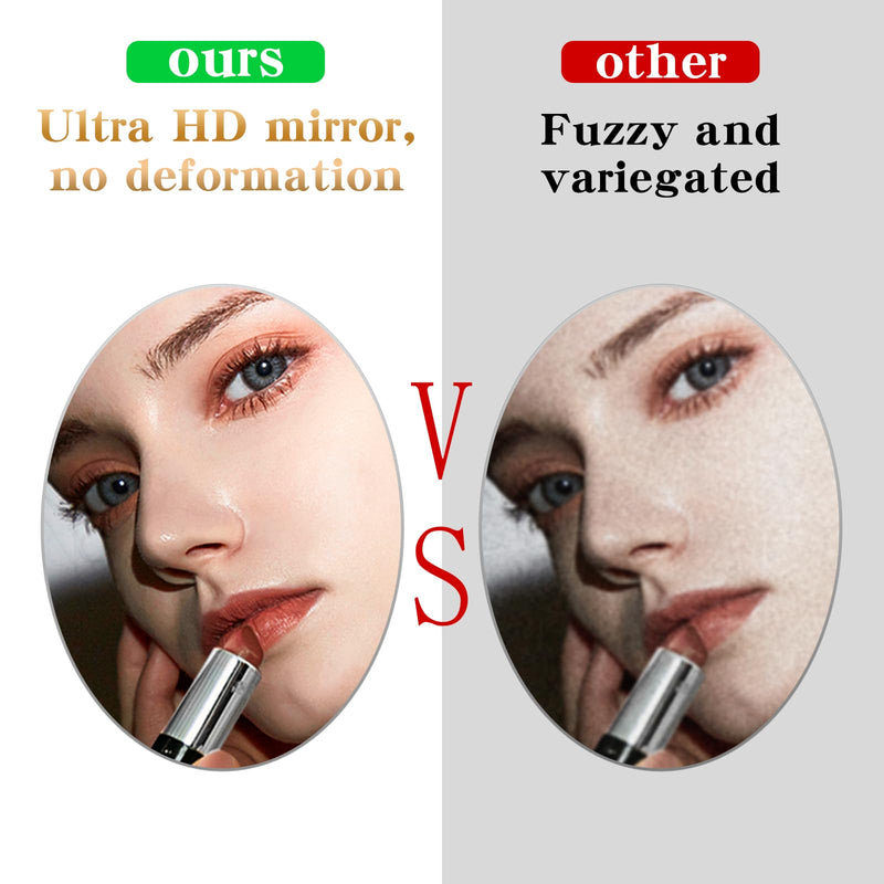 Elliptical Mirror Decal for Smartphone，Stick-On Make up Mirror Sticker on Phone Case Back，Mirror Phone Charm （2 Pack ） elliptical