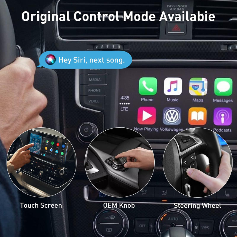 iGENJUN Wireless CarPlay Adapter 2026 Upgrade Mini Design, USB/USB-C Plug & Play Converts CarPlay to Wireless - Easy Use Fast Stable Connection Car Play for iPhone & Android Black
