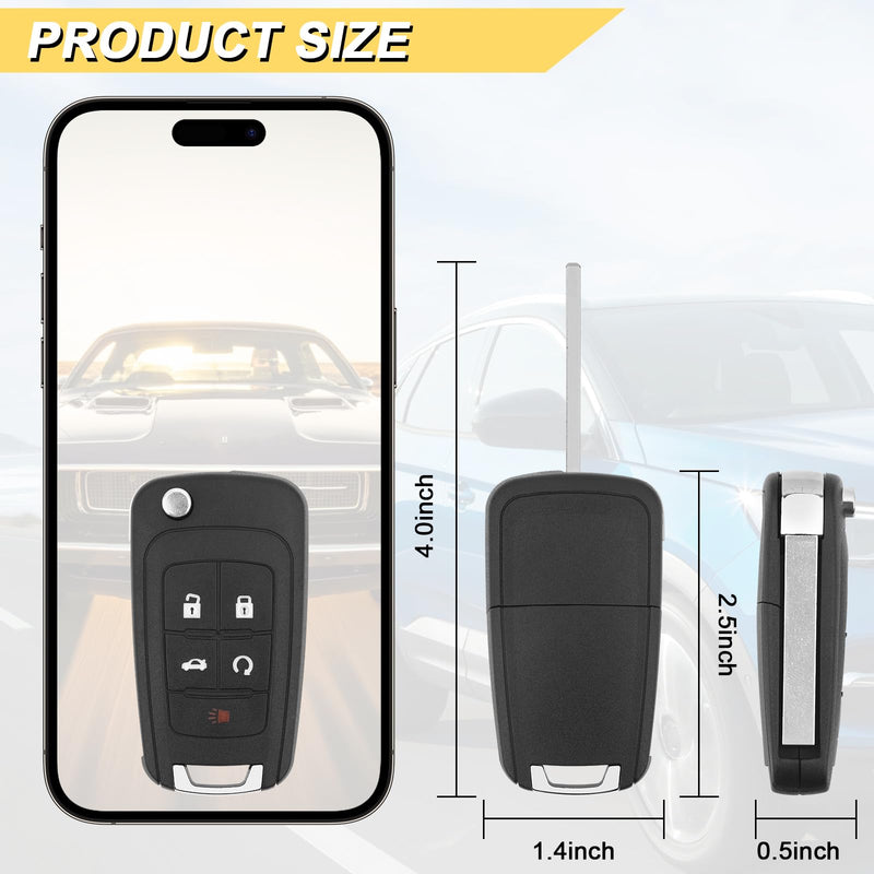 [AUSTRALIA] - Key Fob Replacement for 2014-2019 Buick Encore/ 10-12 Allure/ 10-16 Lacrosse/ 11-17 Regal/ 12-17 Verano/ 10-19 Chevy Equinox Camaro/ 11-16 Cruze Malibu/ 14-19 Impala/ 12-17 Sonic Keyless,2Pcs 