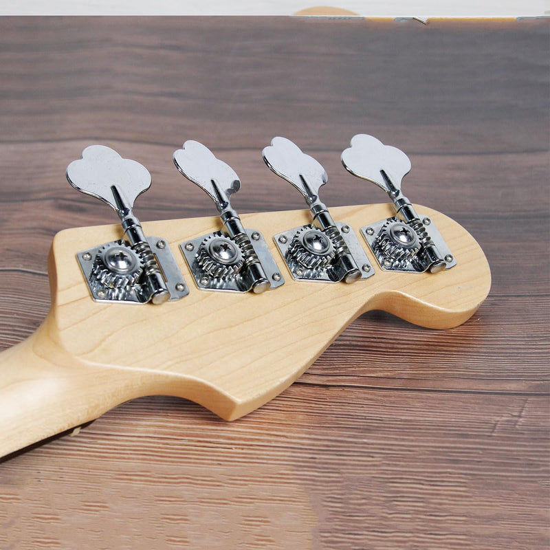 FLEOR 4Pcs Left Handed Vintage Open Gear Bass Guitar Tuning Keys PB JB Bass Guitar Tuning Machine Head 4L Chrome