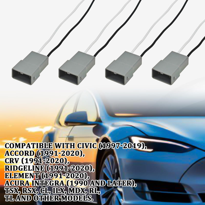 72-7800 Speaker Wiring Harness Adapter, 4 PCS Copper Core Car Door Speaker Connector Plug Replacement for Honda & Acura Vehicles Civic CR-V Accord Ridgeline Integra TSX TL MDX Door Audio System 10PCS