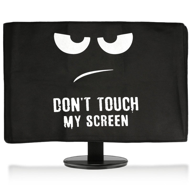 kwmobile Computer Monitor Cover Compatible with 24-26" Monitor - Don't Touch My Screen White/Black Don't Touch My Screen 02-01