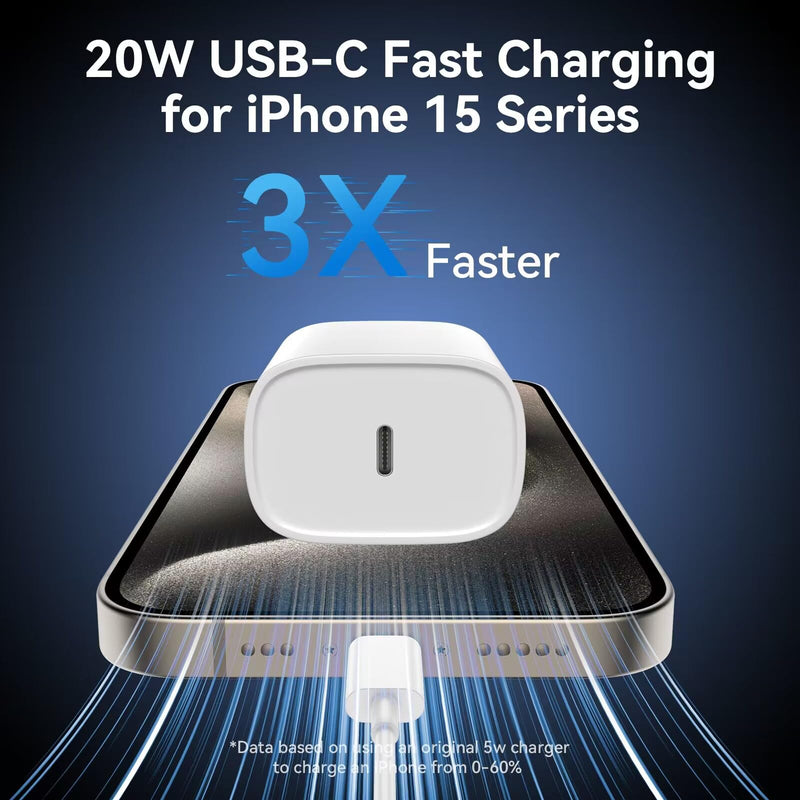 iPhone 15/15 Pro Max Charger Fast Charging,20W USB C Fast Charger Block iPhone 15 Charger Cord 10FT Long USB C to C Charging Cable for iPhone 15 Pro Max/15 Pro/15/15 Plus,iPad Pro 12.9"/11",iPad Air White