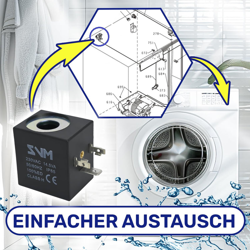 Coil for Solenoid Valve 39 x 36 x 29 mm Diameter 13.2 mm Class H IP65-230V 8W 50/60Hz 14.5VA MONTERAL