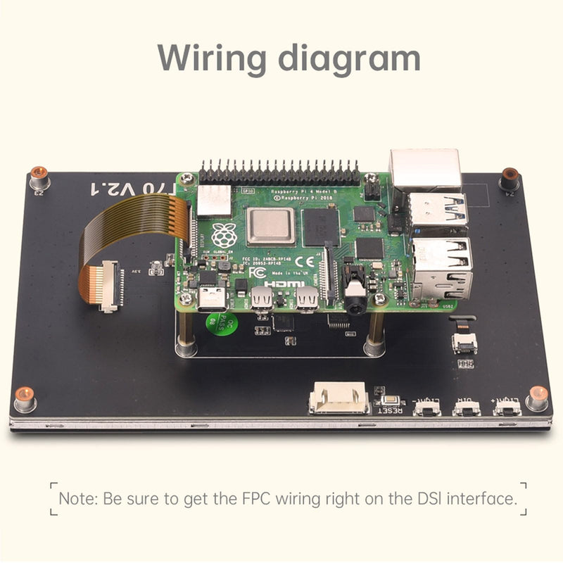 BIGTREETECH Upgrade PITFT50 V2.1 Graphic Smart Display DSI Interface 5 inch LCD Touch Screen Suitable for Raspberry-Pi Pi TFT50 V2.1