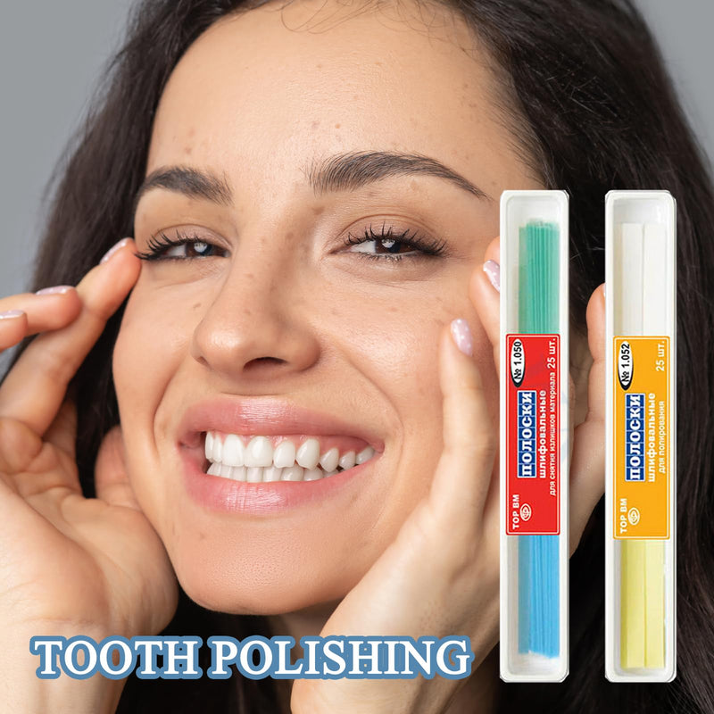 Pack of 50 Teeth Sandpaper, Tooth Sandpaper, Teeth Sandpaper for Spaces, for Quick and Effective Teeth Grinding and Deep Cleaning Oral Hygiene, with 4 Interdental Brushes