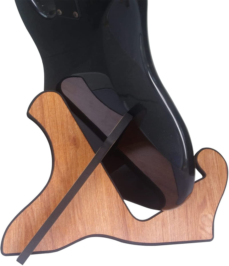 Miwayer Guitar Stand Wood Thickened Universal, with 0.12 Inch Soft Leather Ddge, Safe Non-Slip Portable Stringed Wooden Guitar Rack, Used for Acoustic, Classical, Electric Guitar, Bass Brown