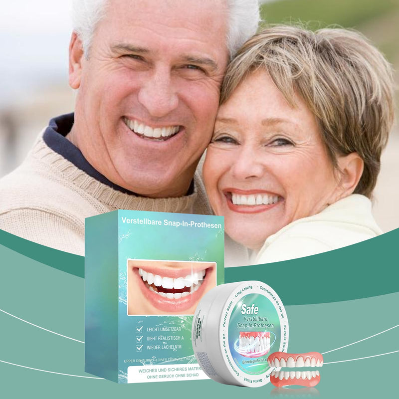 Dentures Fake Teeth, Smile Teeth Veneers, Cosmetic Temporary Teeth Dentures Prosthesis Artificial Veneers Teeth Top and Bottom, Dental Decoration Set Dental Decoration