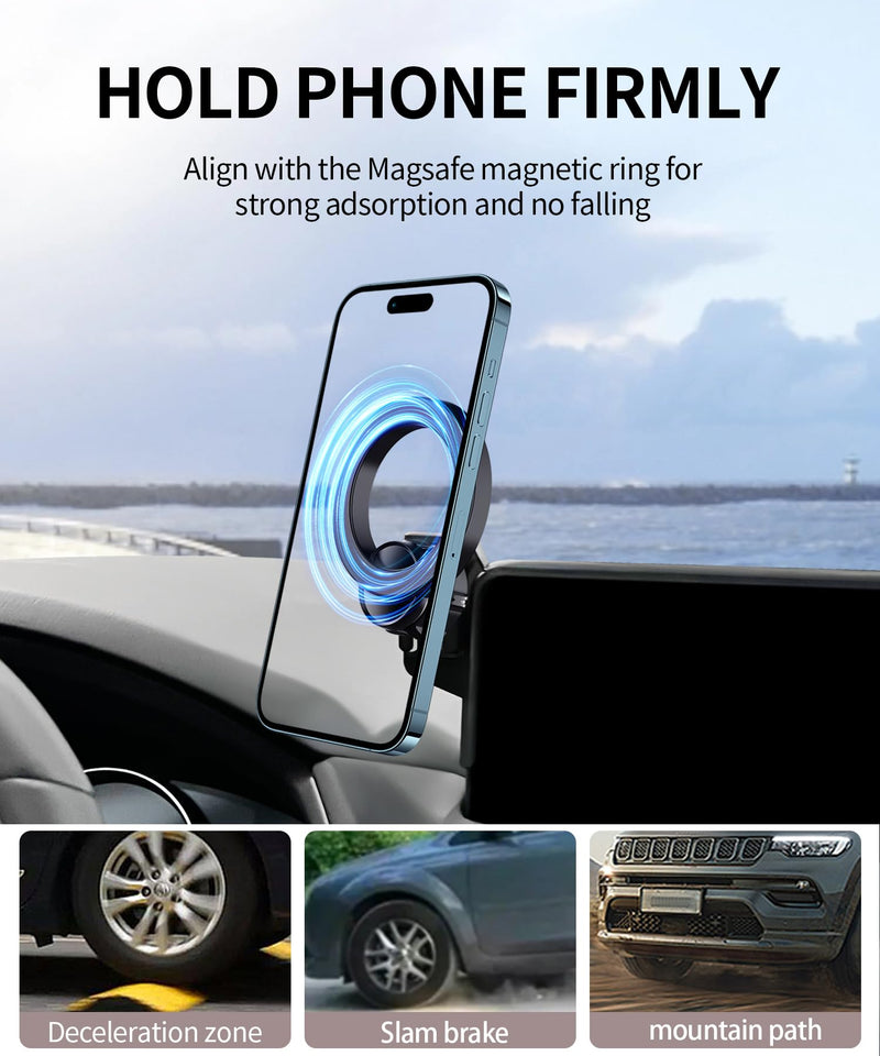 Car Phone Holder for Mazda CX-5 2021-2025 / CX-9 2021-2023, 10.25" Screen | Magsafe Accessories Magnetic Cell Phone Mount Clip Compatible with iPhone, 3D fit Stable Dashboard Navigation Bracket Stand for 2021-2025 CX-5/2021-2023 CX-9 (10.25-Inch)