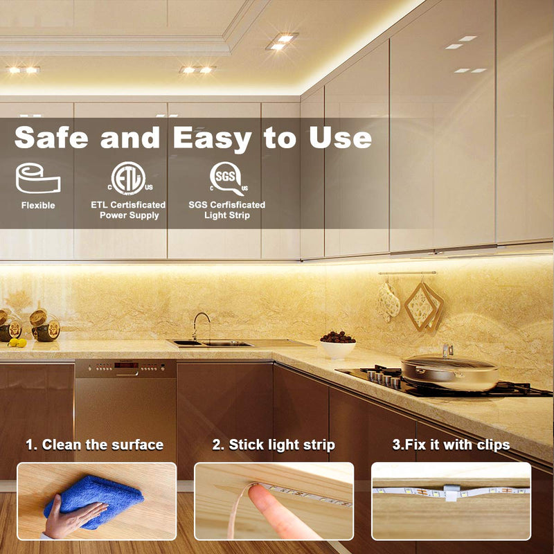 MY BEAUTY LIGHT LED Strip Lights Warm White,32.8ft Dimmable LED Light Strip with RF Remote,600 Bright 3000K 2835 LEDs,Plug-in Adhesive Rope Lights with Timing Mode for Living Room Bedroom Kitchen 32.8ft