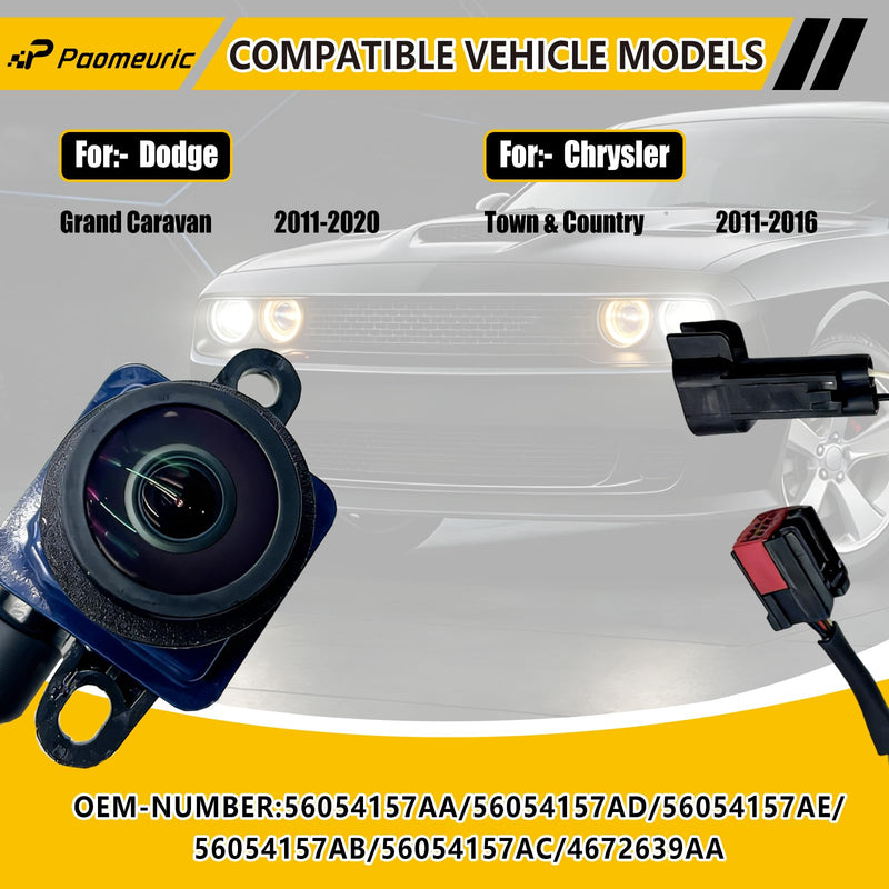 4672639AA Rear View Backup Camera for Chrysler Town and Country 2011-2016 | For Dodge Grand Caravan 2011-2020 Reverse Parking Assist Camera Replaces 56054157AA 56054157AD 56054157AE 56054157AF 1
