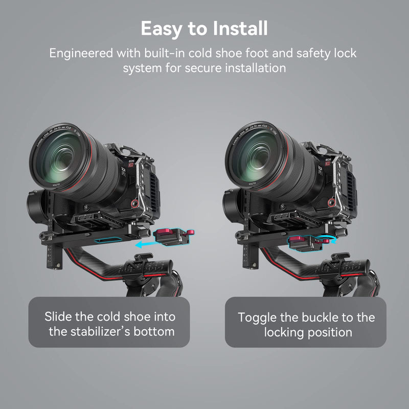 SMALLRIG Mini V Mount Battery Plate for DJI RS 3 / RS 3 Pro/RS 2 / RSC 2 Gimbals, Comes with V-Lock, Cold Shoe & 1/4"-20 Threaded Holes for V Mount Battery & NP-F Battery - 4189