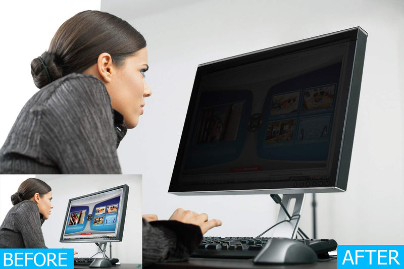 EZ-Pro Screen Protector Privacy Screen Panel for 22 inches (Screen Measured Diagonally) Computer Monitor, Anti Blue Light and Easy Installation, Screen Panel Size 12.5" Height x19.4 Width