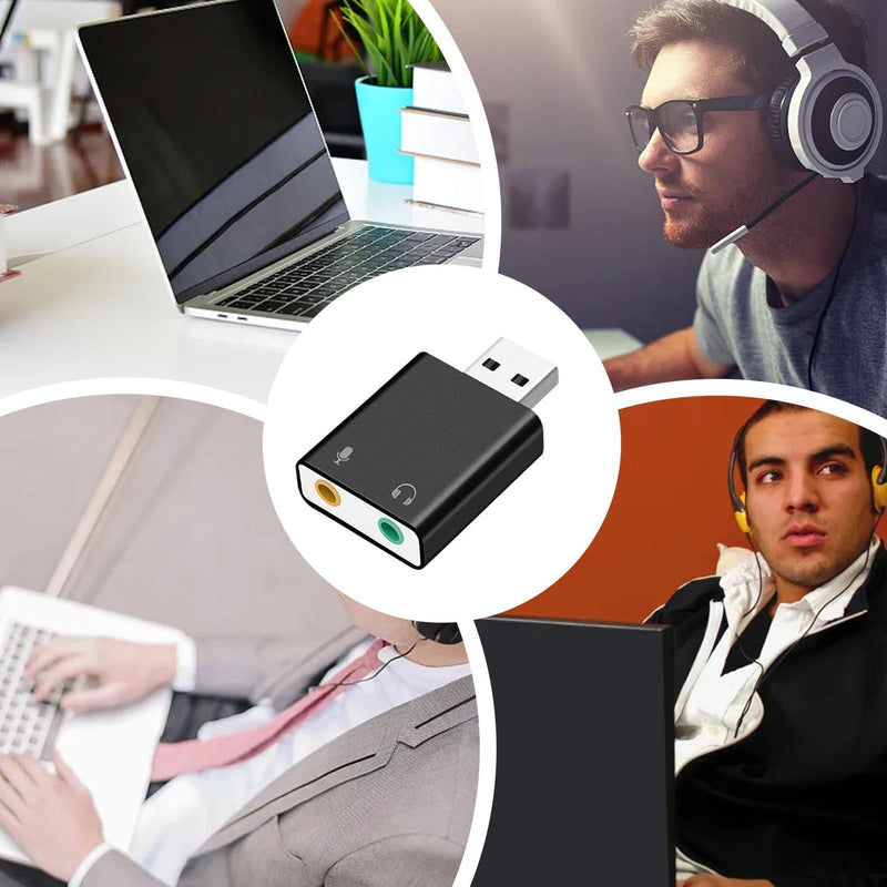 External Sound Cards - USB 3.5mm Sound Card Adapter | Plug and Play Card Accessories, USB Equipment for Computer Laptop