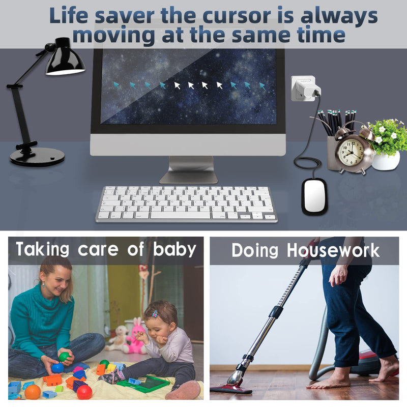 CHOKMAX Mouse Jiggler, Undetectable Mouse Mover Wiggler Shaker with Drive Free USB Port Simulate Mouse Automatic Random Movement to Prevent Computer Laptop from Sleeping and Keep PC Awake