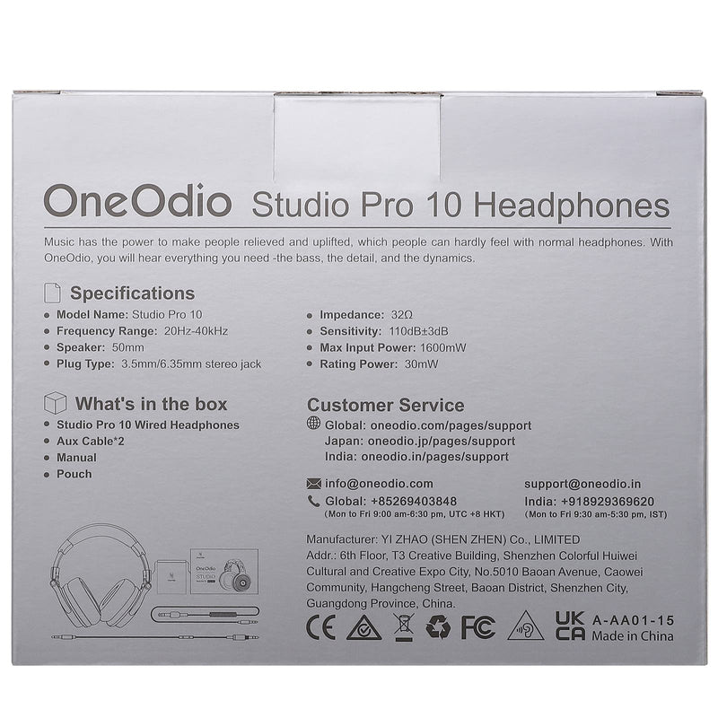 OneOdio Over Ear Headphone, Wired Bass Headsets with 50mm Driver, Foldable Lightweight Headphones with Share Port and Mic for Recording Monitoring Mixing Podcast Guitar PC TV (Dark Blue) Dark Blue One Size