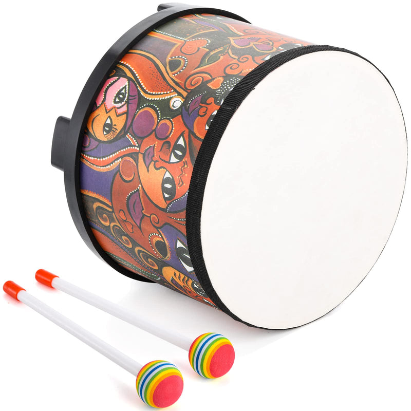 [AUSTRALIA] - Tosnail 8 Inch Percussion Drum with Storage Bag and Mallets, Musical Instrument for Christmas Birthday Gift - Face Pattern 