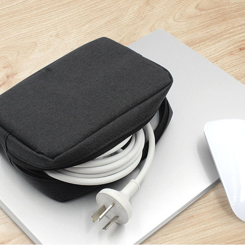 ERCRYSTO Universal Electronics/Accessories Soft Carrying Case Bag, Durable & Light-Weight,Suitable for Out-Going, Business, Travel and Cosmetics Kit (Small-Black) Small-Black