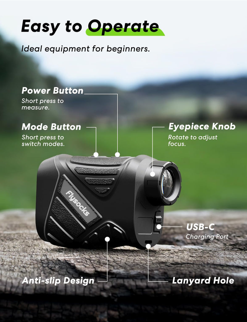 [AUSTRALIA] - Range Finder for Hunter, 2000Y Hunting Rangefinder with Rechargeable Battery, 7X Zoom Laser Rangefinder, Clear Accurate Range Finder for Shooting/Golf with Slope Mode, Easy to Use 