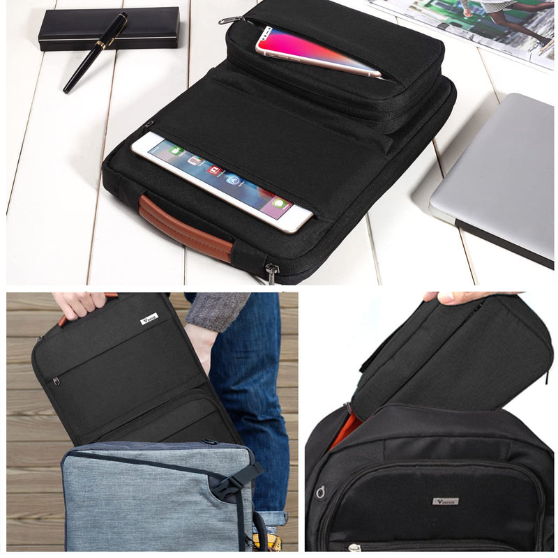 Voova Laptop Sleeve Case 15.6 Inch Compatible with MacBook Pro 15, New MacBook Pro 16 M1 Pro/Max, 15-16" Microsoft Hp Lenovo Dell Acer Asus, 2 in 1 Waterproof Computer Bag with Detachable Pouch, Black 15-16 Inch (15.7 x 11.8 x 1.2 in)