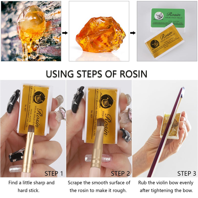 Violin Rosin 10 Pack Low Dust Natural Rosin for Violin, Viola, Cello Bows