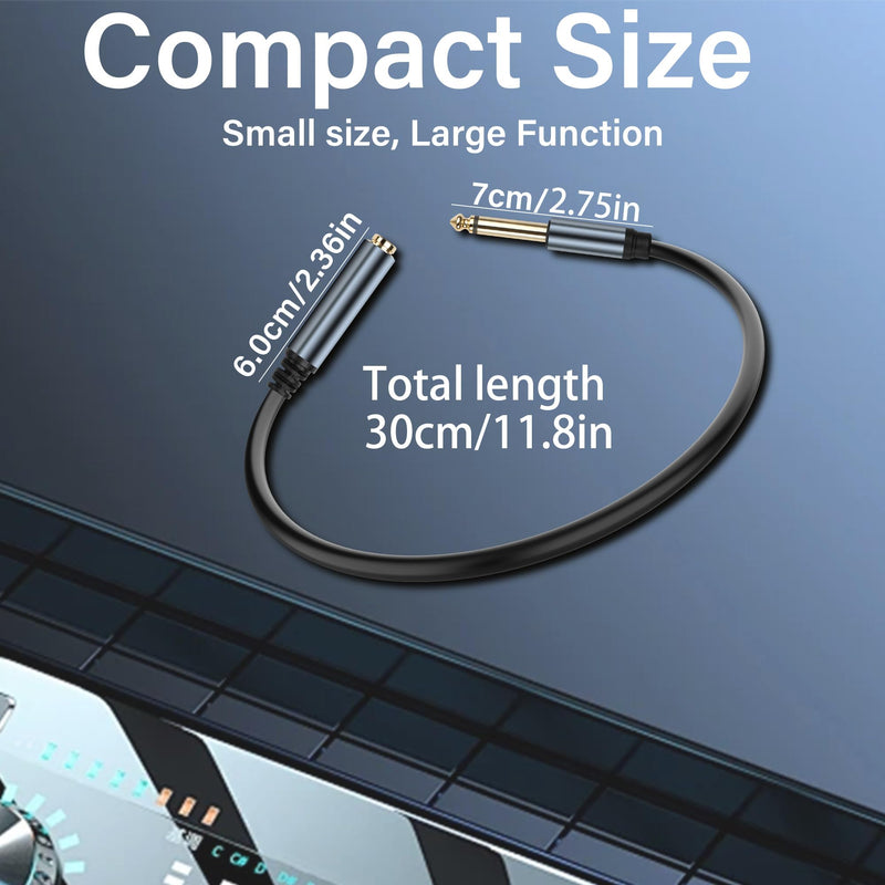 [AUSTRALIA] - 6.35mm Mono Audio Cable 1/4 Inch TS Mono Male to Female Adapter Guitar Cable Gold Plated 6.35mm Mono Jack 1/4 TS Instrument Cable for Signal Transmission of Audio Equipment 30CM/0.98FT 