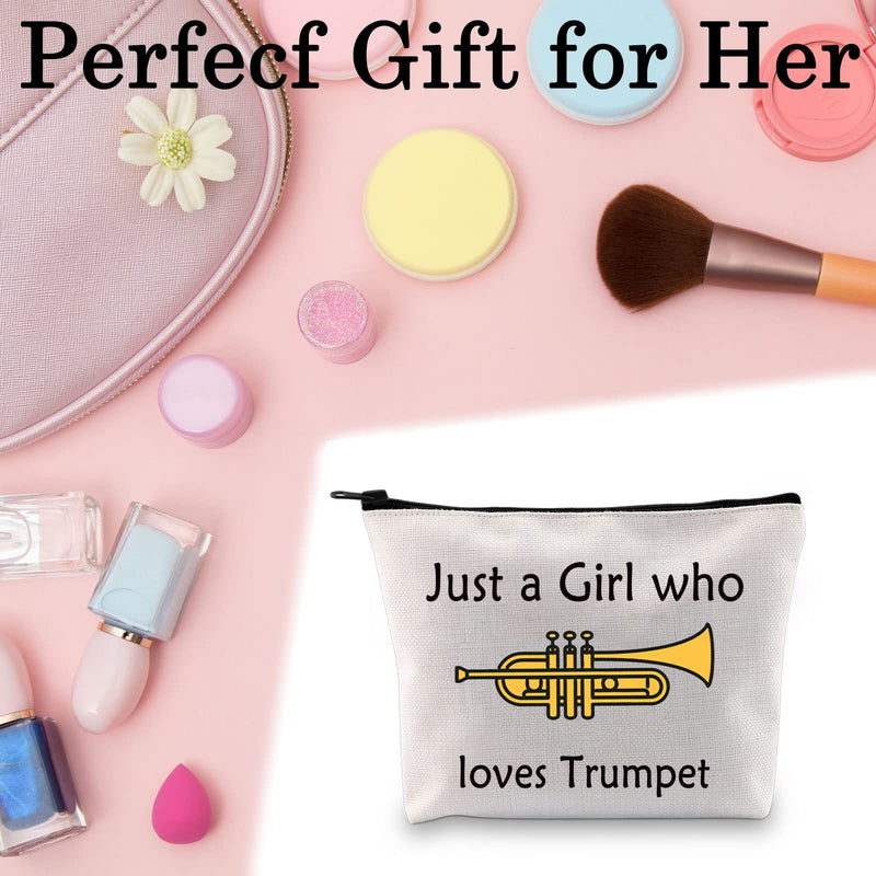 BLUPARK Trumpeter Gift Trumpet Girl Cosmetic Bag Just a Girl Who Loves Trumpet Cornet Gift for Trumpet Lover (Girl who loves Trumpet)