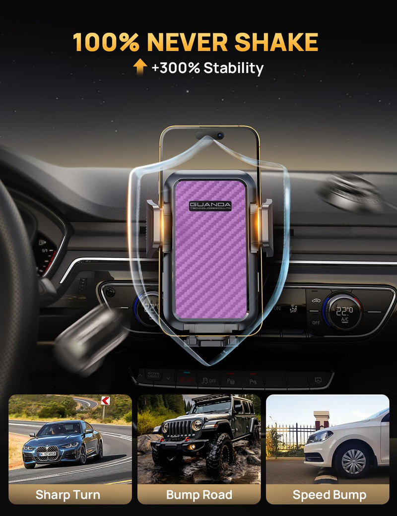 CD Phone Holder for Car, Stable CD Slot Mount for Thick Cases, 360° Viewing | Fits most 4–7-inch smartphones and GPS devices, including iPhone, Samsung Galaxy, Google Pixel, Motorola, Huawei, LG and more Purple