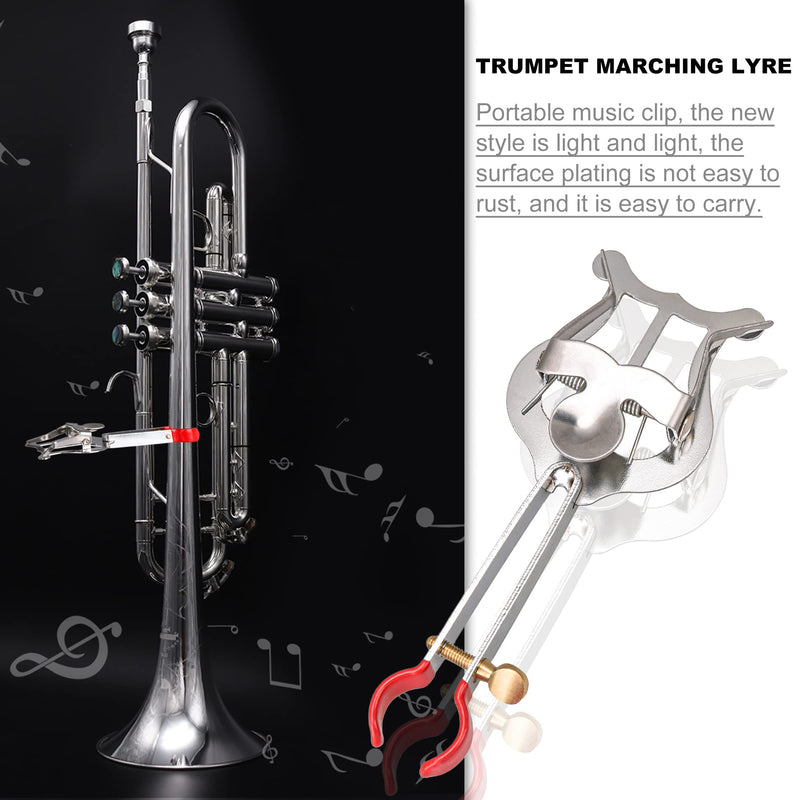 Xstyle Small Marching Lyre Clamp-On, Silver Metal Plating Marching Music Clip, Lyre for Saxophone