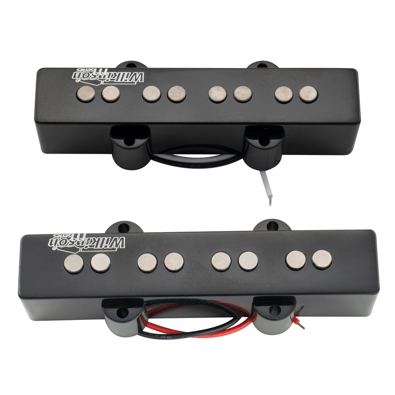 Wilkinson M-series WOJB Variable Gauss Alnico 5 Jazz Bass Neck and Bridge Pickups Set Vintage Tone for 4-string JB Style Electric Bass, Black